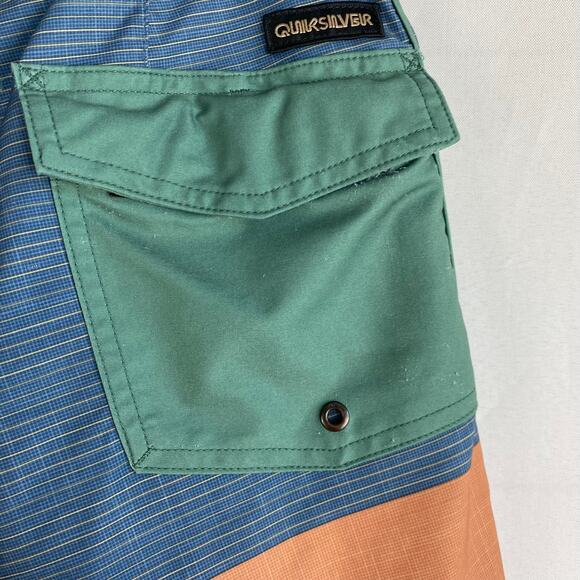 Quiksilver Highline Surfsilk Boardshort Men Swim Trunks Size 30 Blue Colorblock - Picture 7 of 10